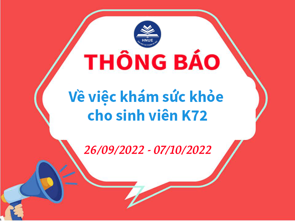 THÔNG BÁO   Về việc khám sức khỏe cho sinh viên K72