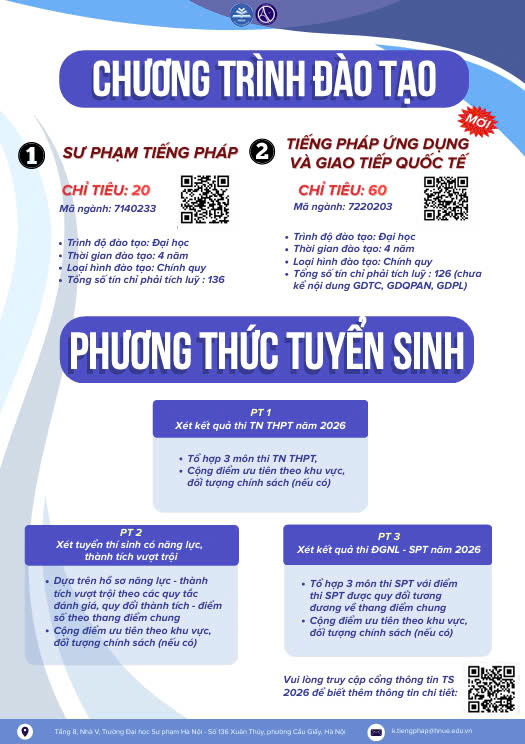 CỬ NHÂN TIẾNG PHÁP ỨNG DỤNG VÀ GIAO TIẾP QUỐC TẾ