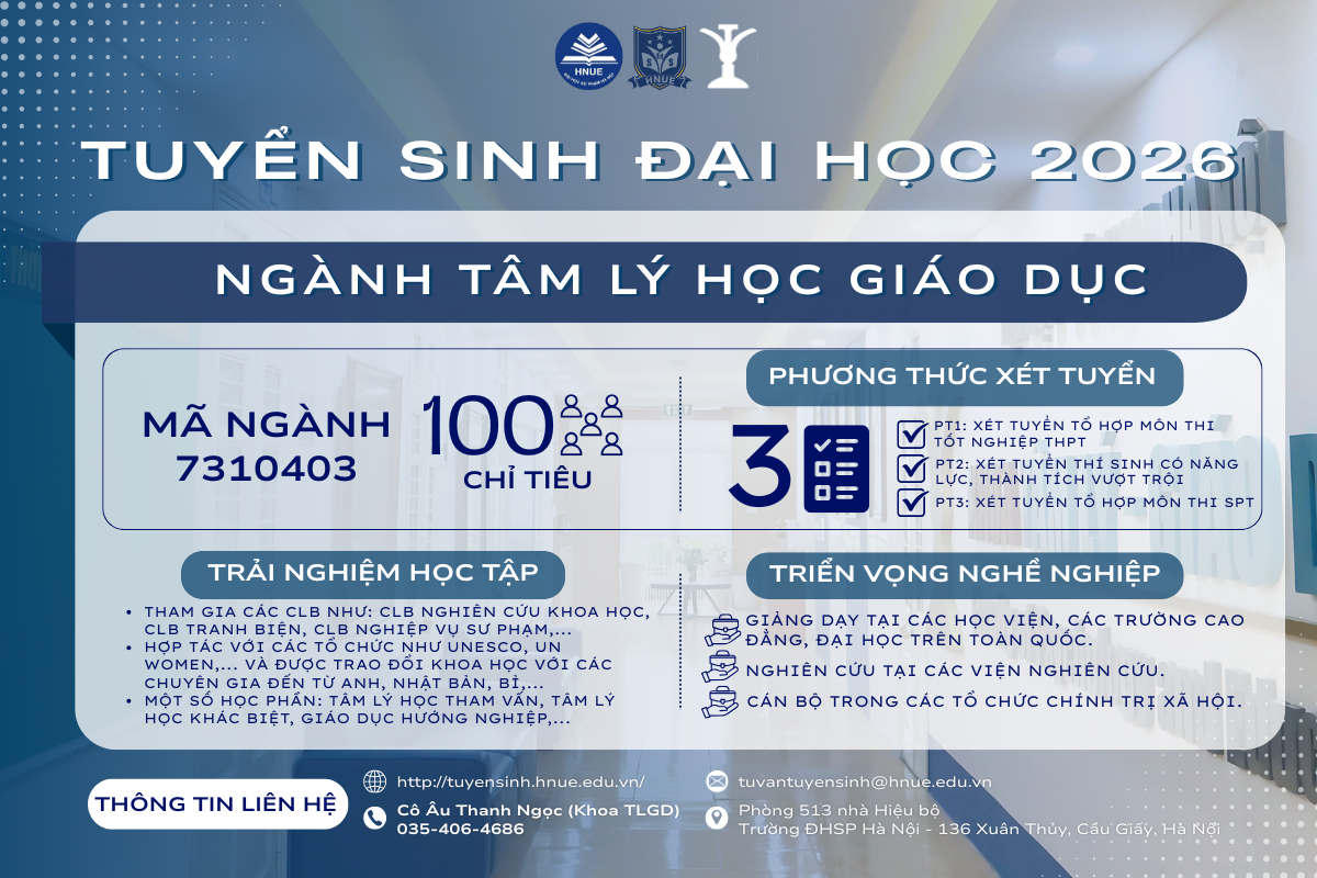 CỬ NHÂN TÂM LÝ HỌC GIÁO DỤC