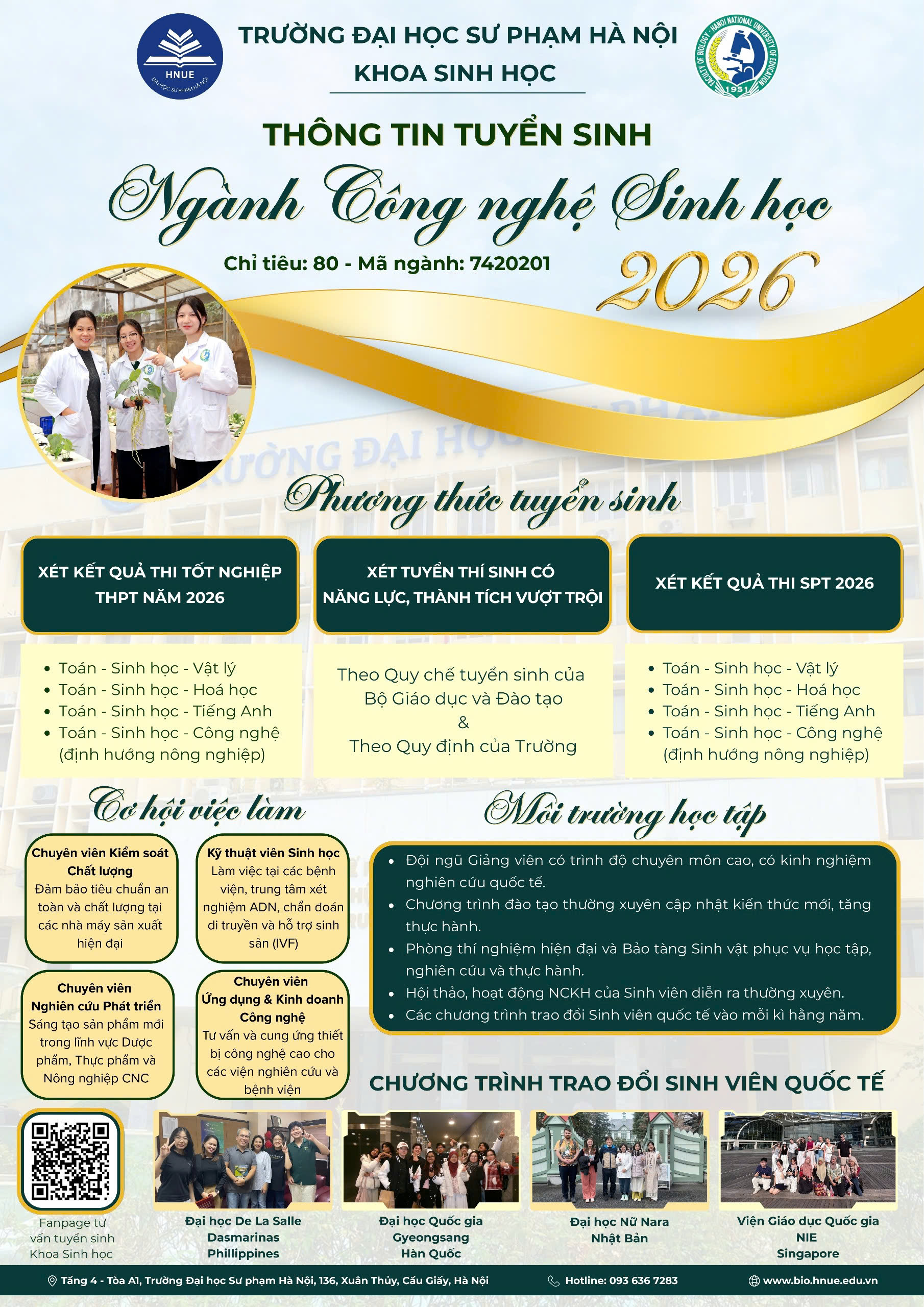 CỬ NHÂN CÔNG NGHỆ SINH HỌC