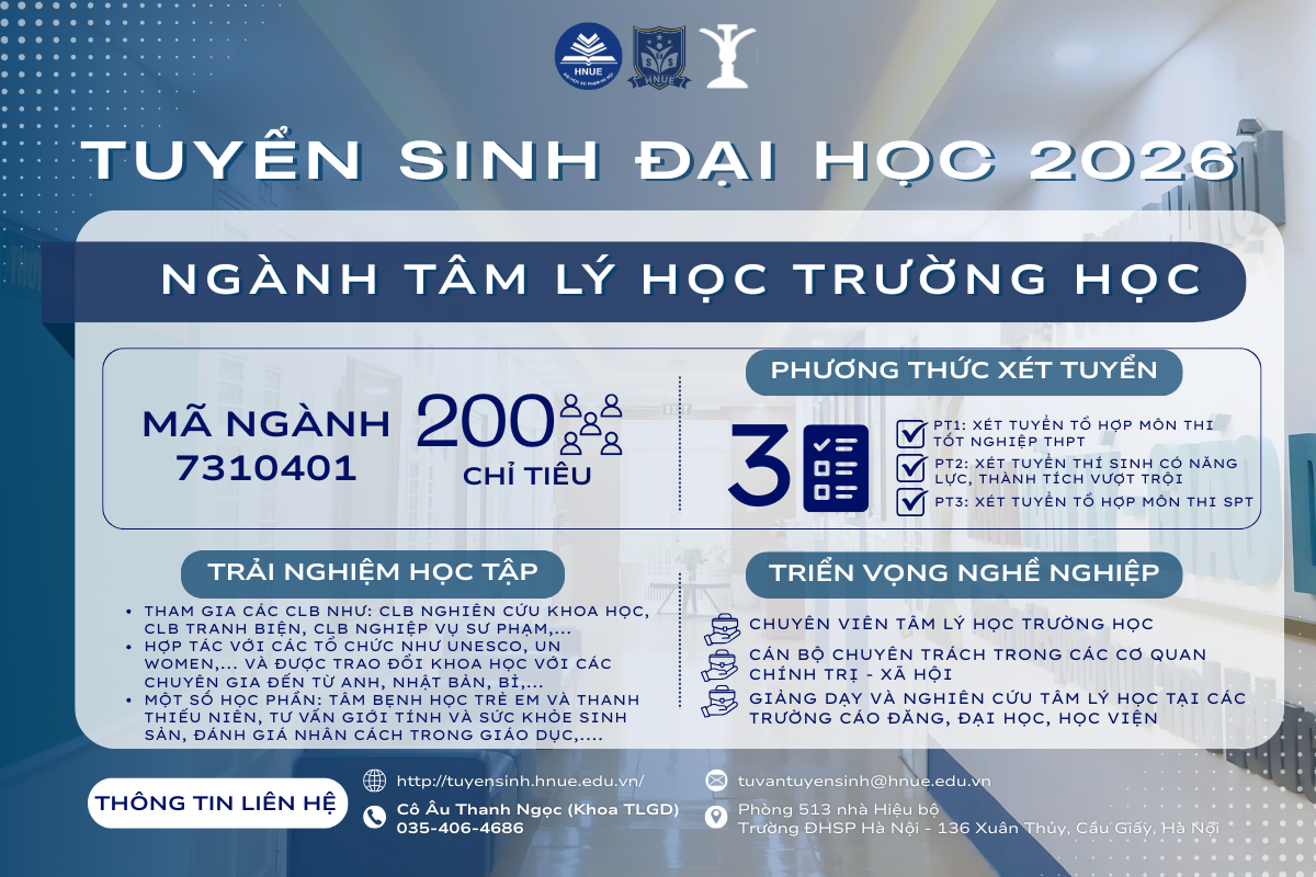 CỬ NHÂN TÂM LÝ HỌC TRƯỜNG HỌC