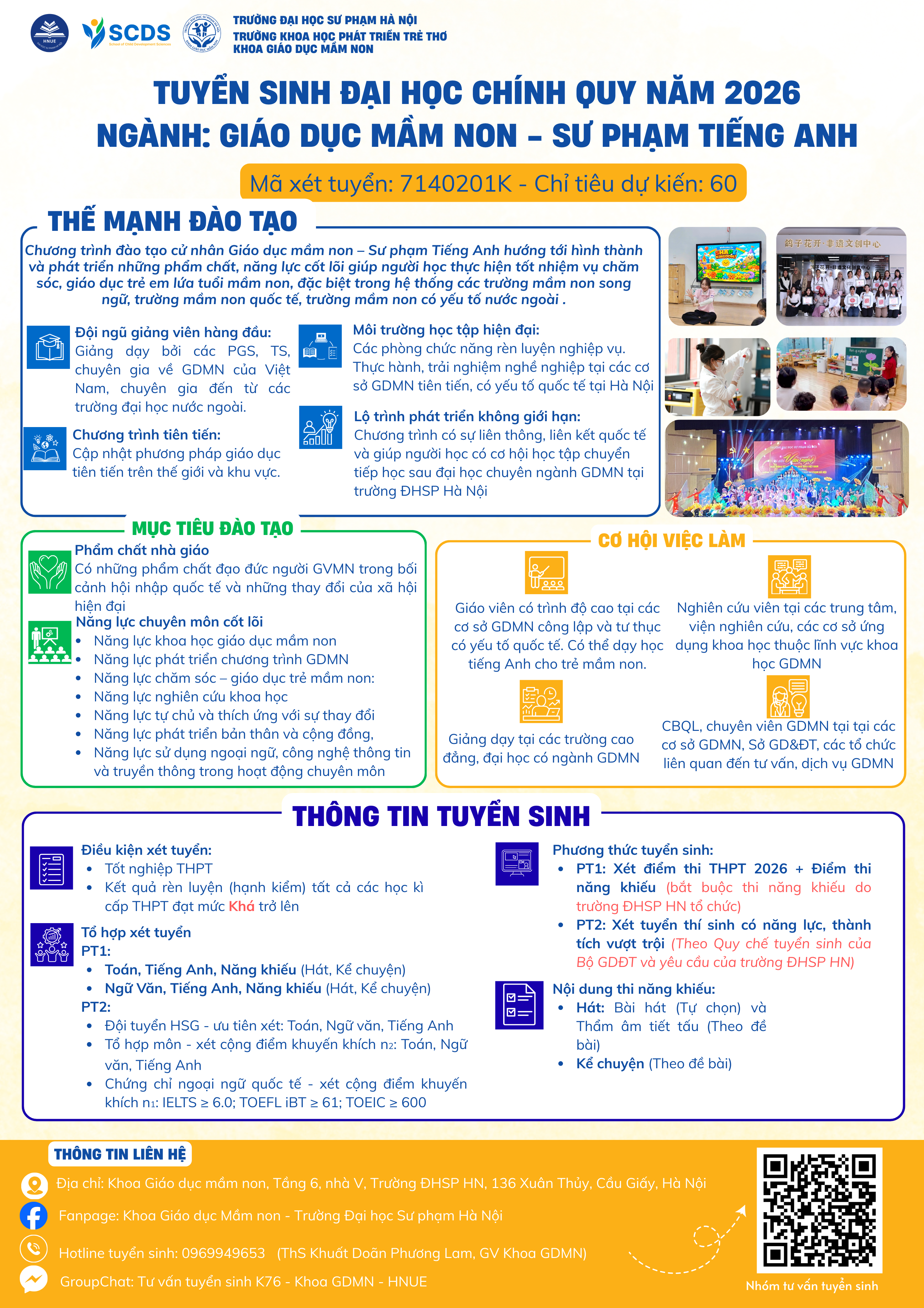 NGÀNH GIÁO DỤC MẦM NON-SƯ PHẠM TIẾNG ANH