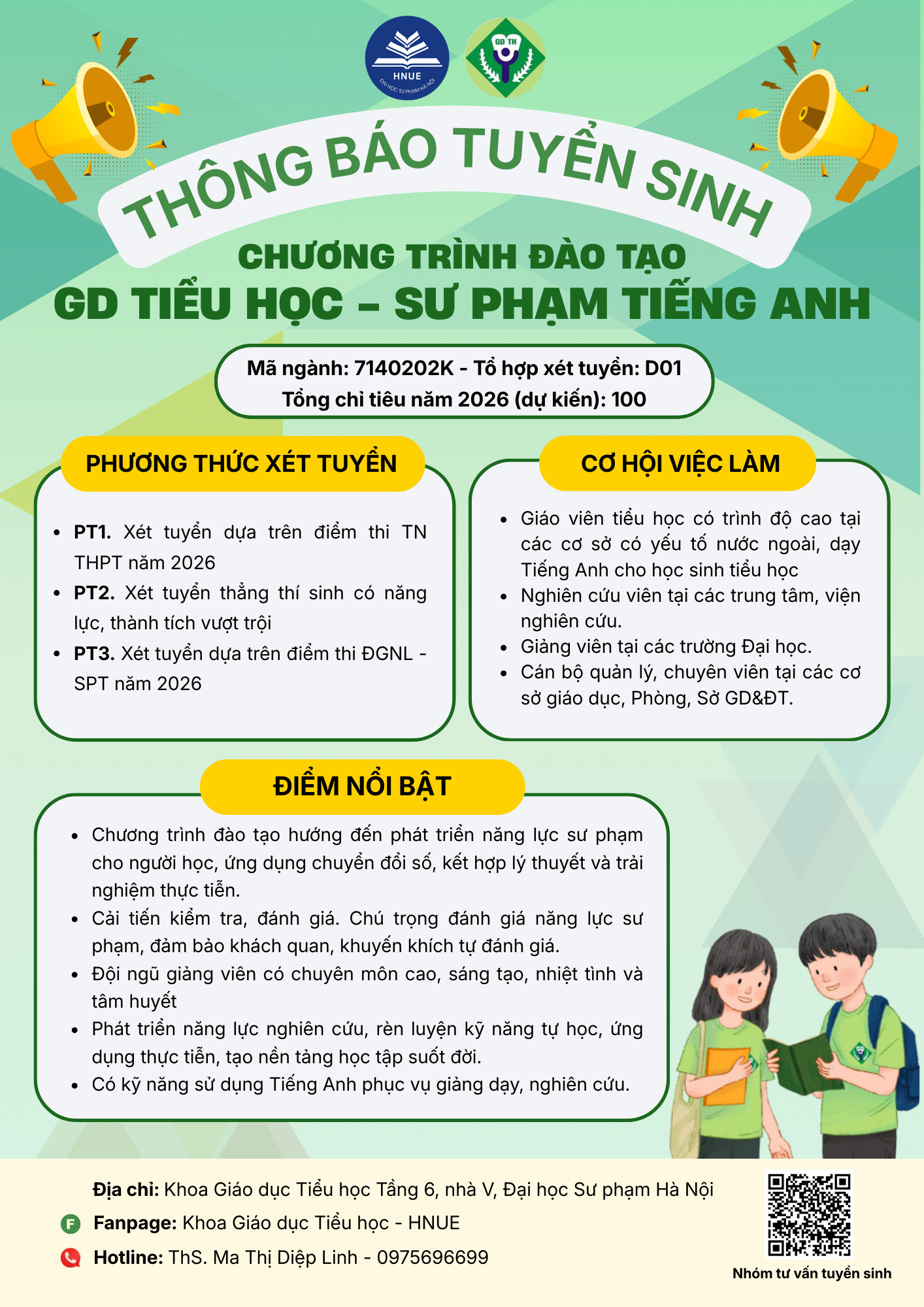 GIÁO DỤC TIỂU HỌC-SƯ PHẠM TIẾNG ANH
