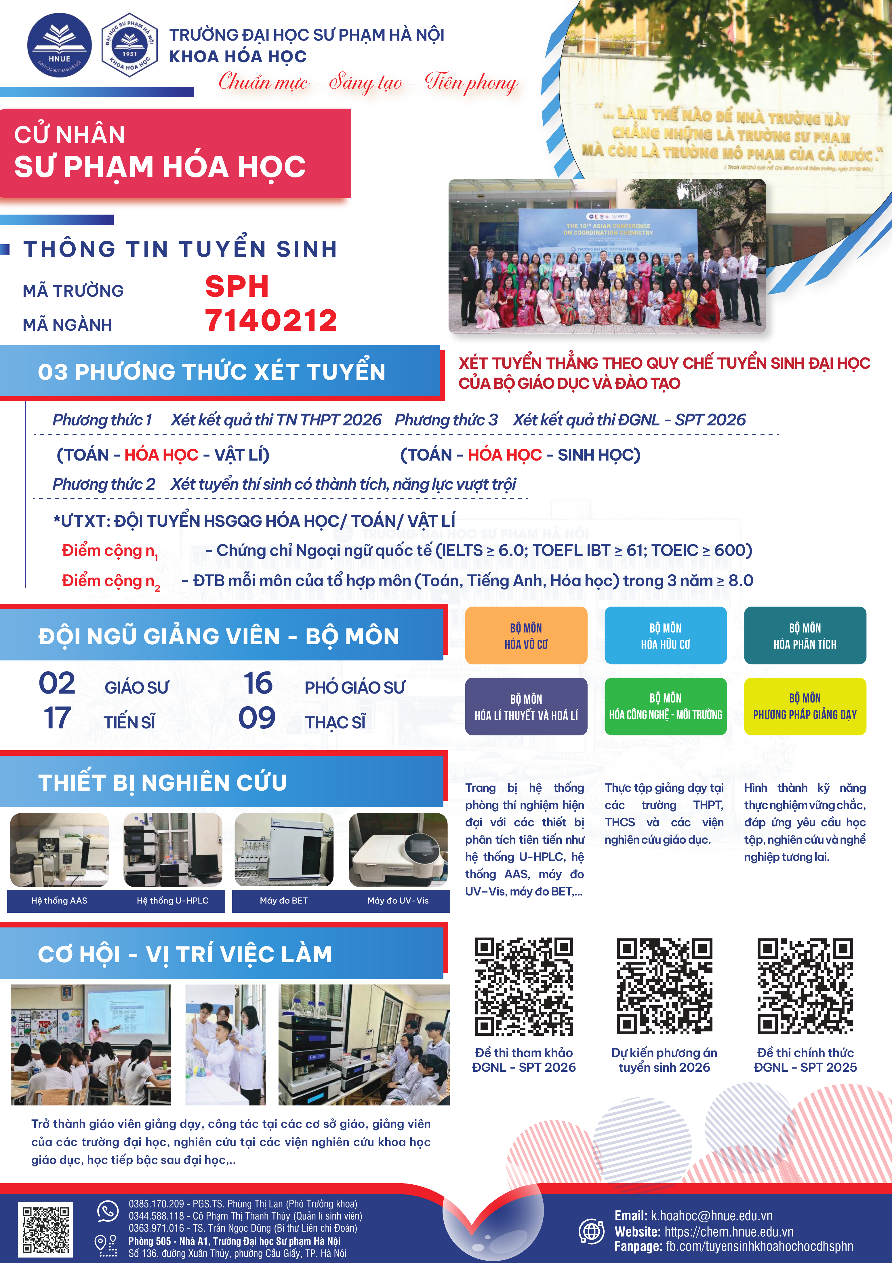 NGÀNH SƯ PHẠM HÓA HỌC