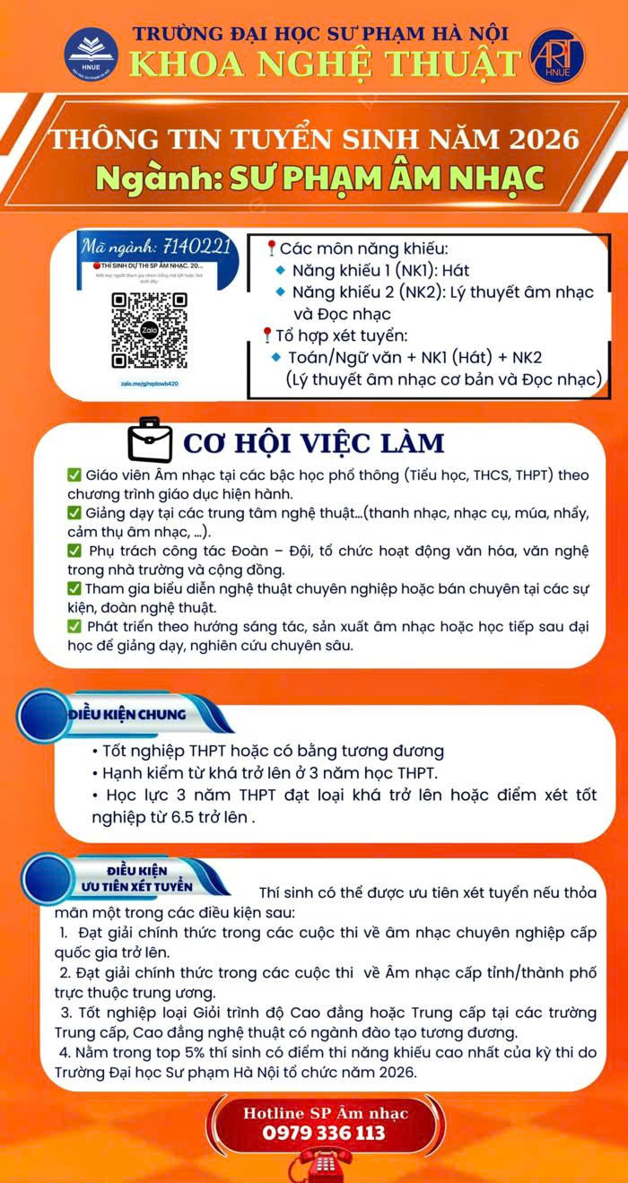 NGÀNH SƯ PHẠM ÂM NHẠC